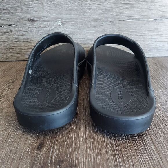 Oofos Men's OOahh Slide Sandal - Black - Size 13 - Picture 5 of 9